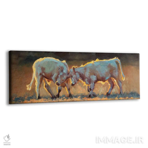 تابلو بازیهای گاوها اثر چری کریستنسن - نمای پرسپکتیو محصول