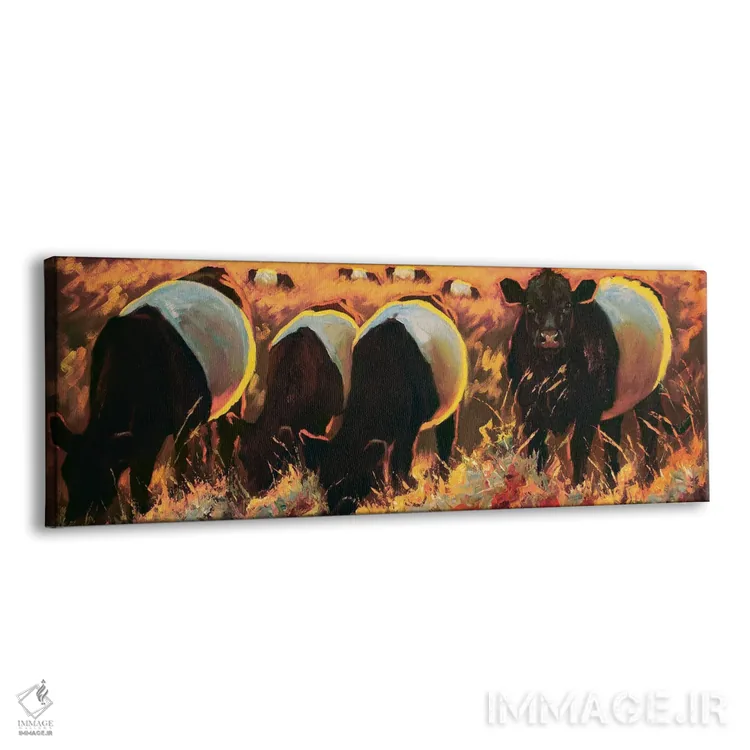 تابلو اوریوهای تاکستان (اشاره به گاوهای سیاهوسفید) اثر چری کریستنسن - نمای پرسپکتیو محصول