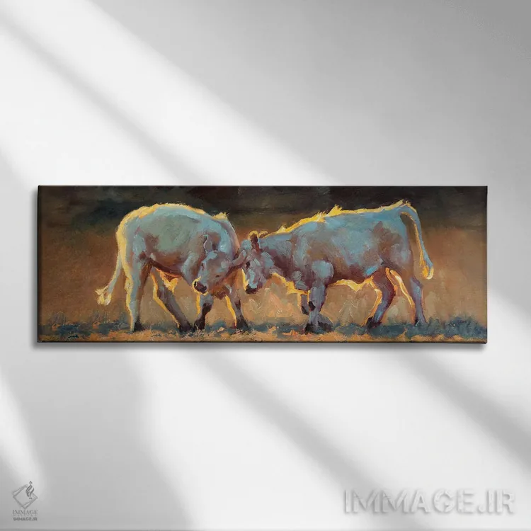 تابلو بازیهای گاوها اثر چری کریستنسن - نمای روبهرو روی دیوار