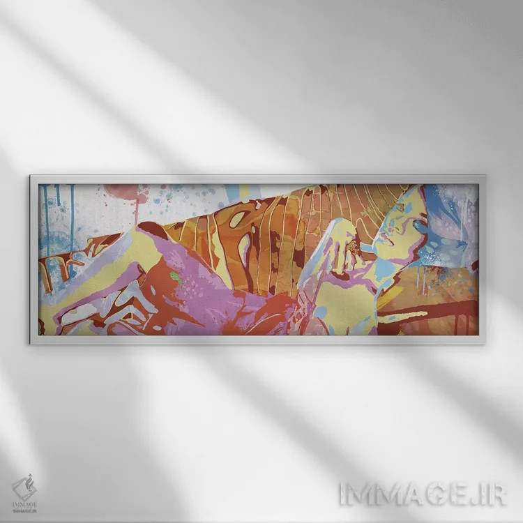 تابلو احساساتی در حالت درازکش اثر فایو بای فایو کالکتیو - نمای قابدار سفید