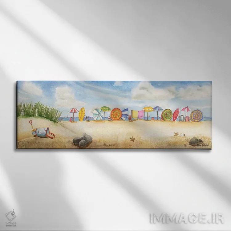 تابلو ساختن قلعه شنی اثر کارول هالم - نمای روبهرو روی دیوار