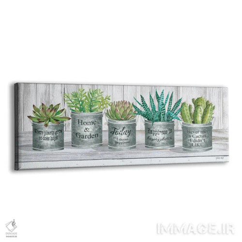 تابلو گلدان گالوانیزه با ساکولنت II اثر سیندی جیکوبز - نمای پرسپکتیو محصول