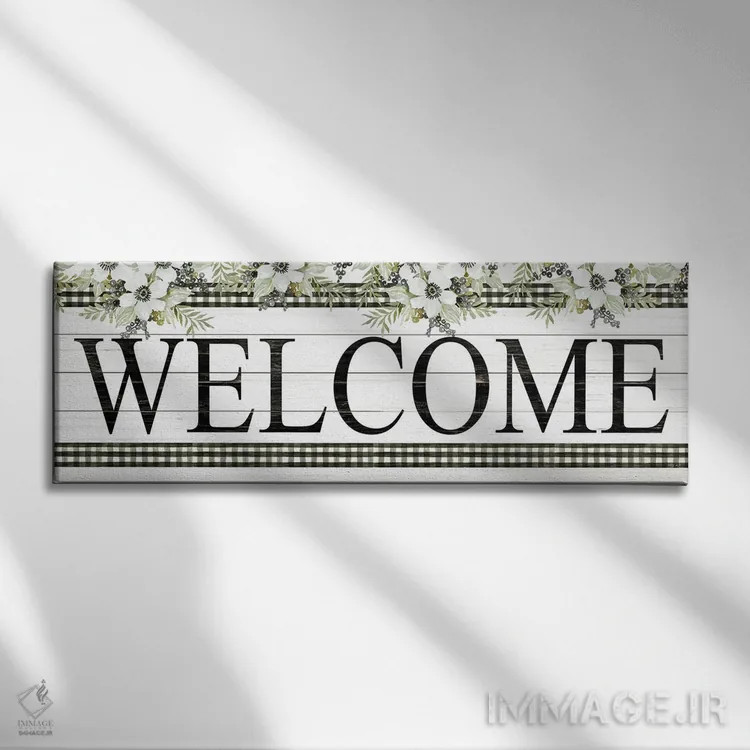 تابلو خوش آمدید اثر سیندی جیکوبز - نمای روبهرو روی دیوار