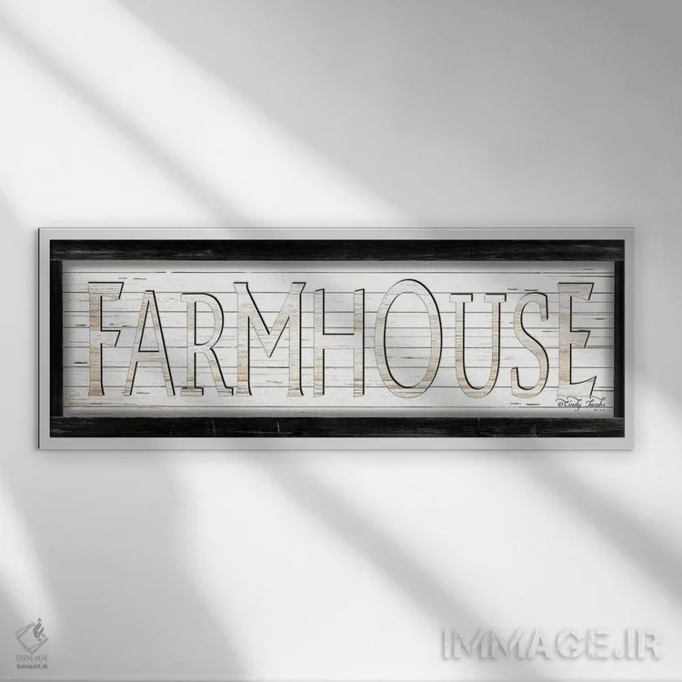 تابلو سرای روستایی سفید اثر سیندی جیکوبز - نمای قابدار سفید