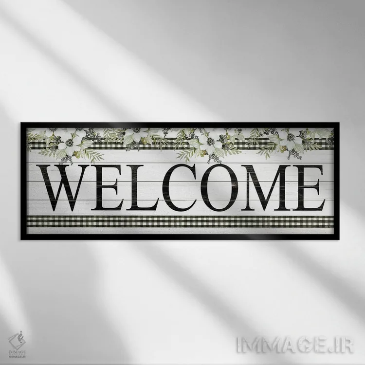 تابلو خوش آمدید اثر سیندی جیکوبز - نمای قابدار مشکی