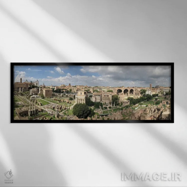 تابلو فروم رومی (معماری باستانی) اثر کلینت ال. بارتلی - نمای قابدار مشکی