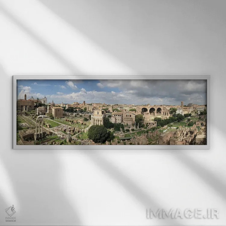 تابلو فروم رومی (معماری باستانی) اثر کلینت ال. بارتلی - نمای قابدار سفید