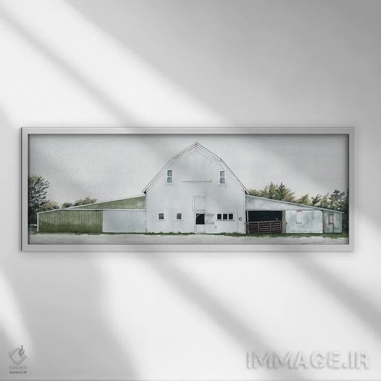 تابلو طویلهٔ قوی باش اثر سیندی جیکوبز - نمای قابدار سفید