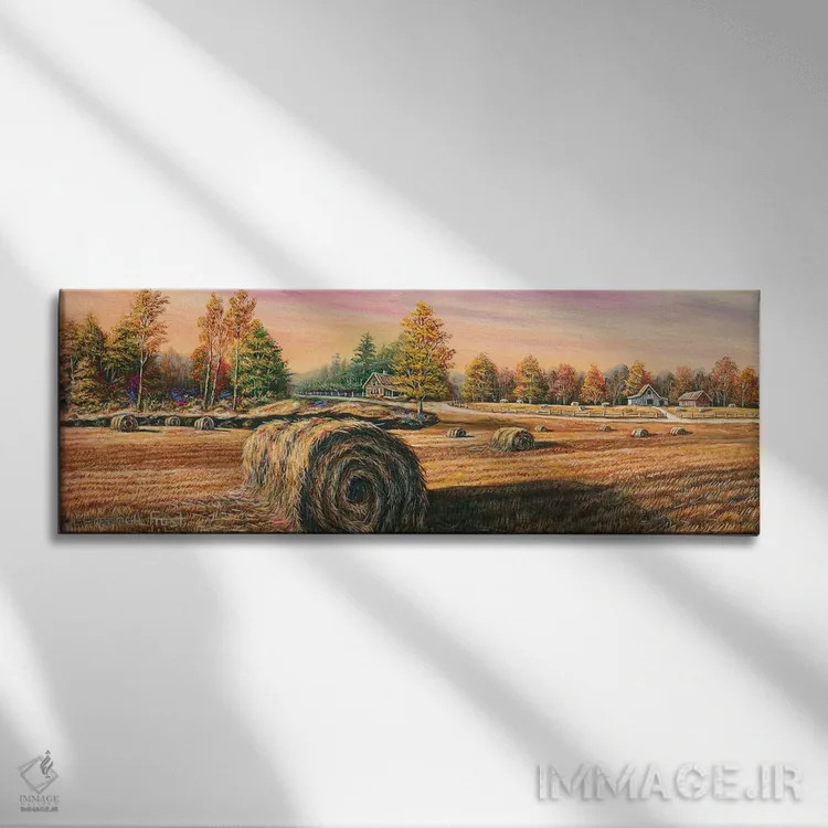 تابلو مزرعه یونجه اثر کمبل فراست - نمای روبهرو روی دیوار