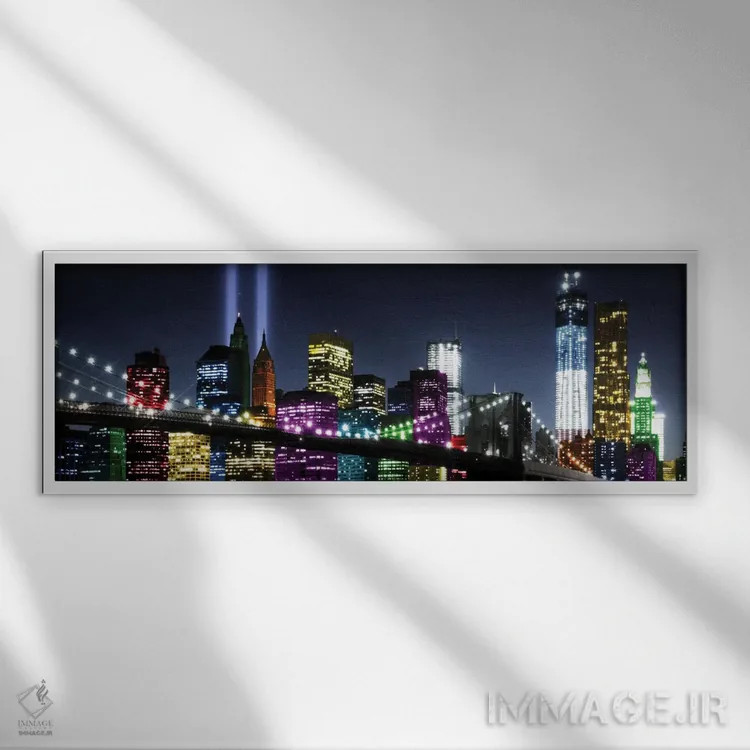 تابلو نیویورک در رنگ زنده ۲ اثر کارلی ایمز - نمای قابدار سفید