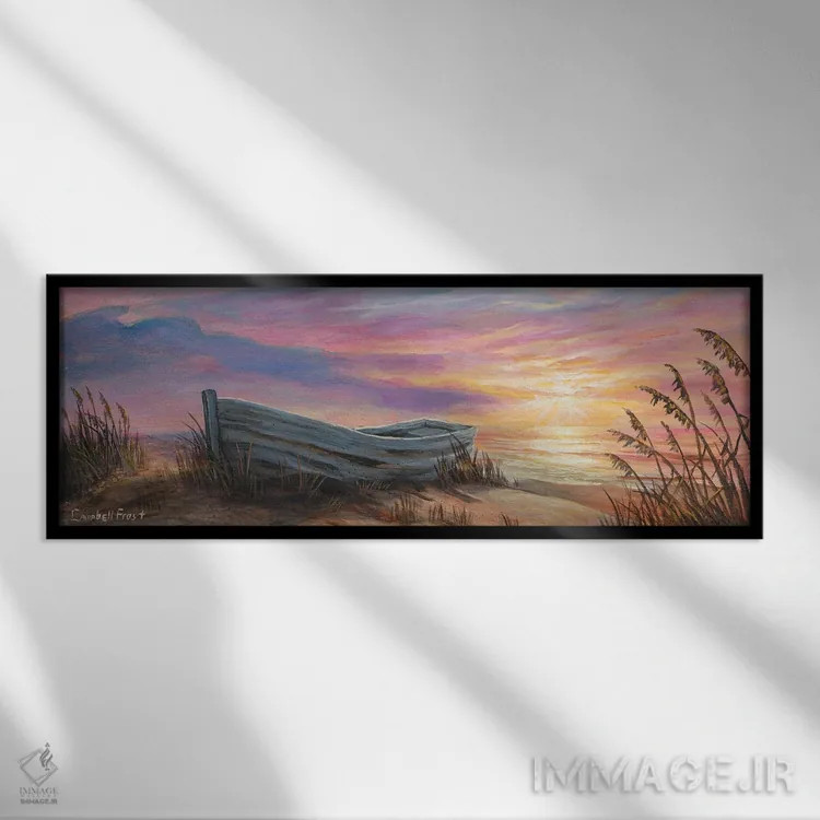 تابلو به گل نشسته اثر کمبل فراست - نمای قابدار مشکی