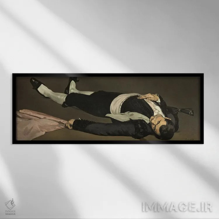 تابلو c.1864,تورهآدور مرده، حدود ۱۸۶۴ (نقاشی تاریخی) اثر ادوارد مانه (نقاش معروف فرانسوی) - نمای قابدار مشکی