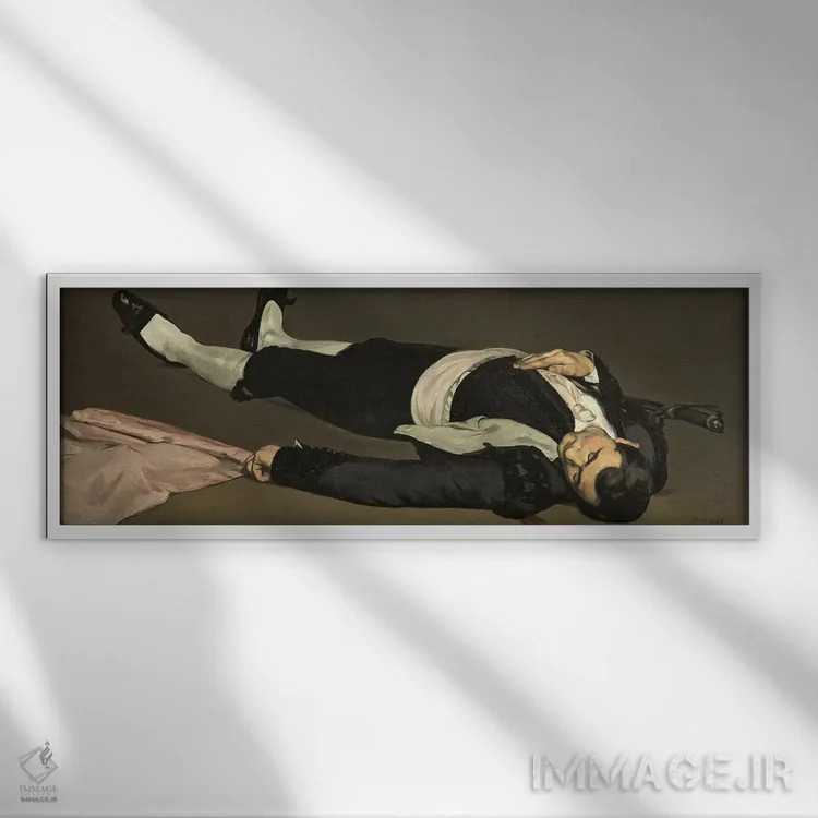 تابلو c.1864,تورهآدور مرده، حدود ۱۸۶۴ (نقاشی تاریخی) اثر ادوارد مانه (نقاش معروف فرانسوی) - نمای قابدار سفید