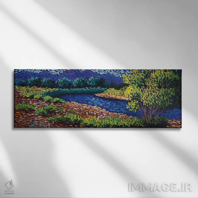 تابلو کنار رودخانه اثر کندی مایر - نمای روبهرو روی دیوار