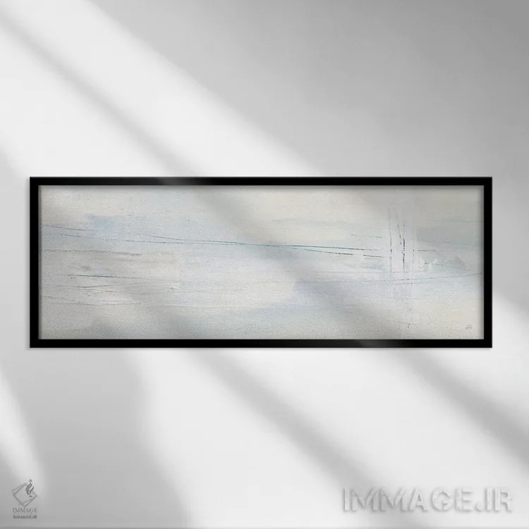 تابلو آبی حکاکیشده شماره ۱ اثر کریس پاشکه - نمای قابدار مشکی