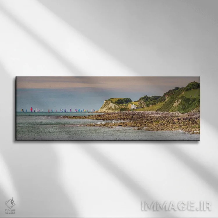 تابلو ساحل ونتنور در مسابقه دور جزیره اثر چاد پاول - نمای روبهرو روی دیوار