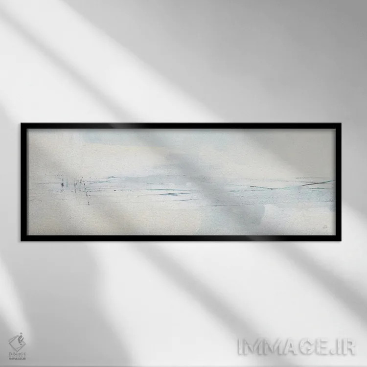 تابلو آبی حکاکیشده شماره ۲ اثر کریس پاشکه - نمای قابدار مشکی