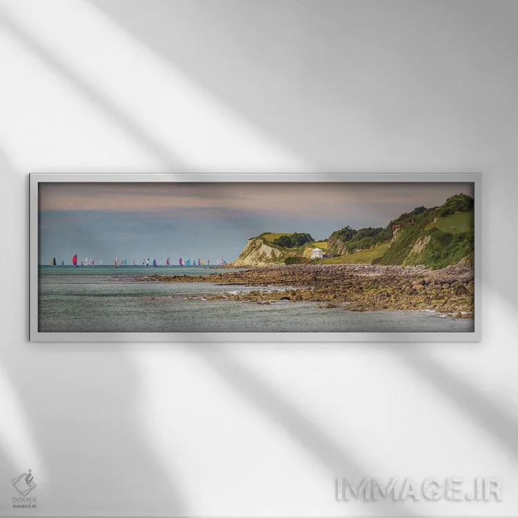 تابلو ساحل ونتنور در مسابقه دور جزیره اثر چاد پاول - نمای قابدار سفید