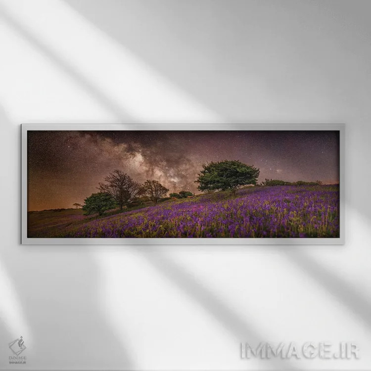 تابلو رویای بنفش (نما پانوراما) اثر چاد پاول - نمای قابدار سفید