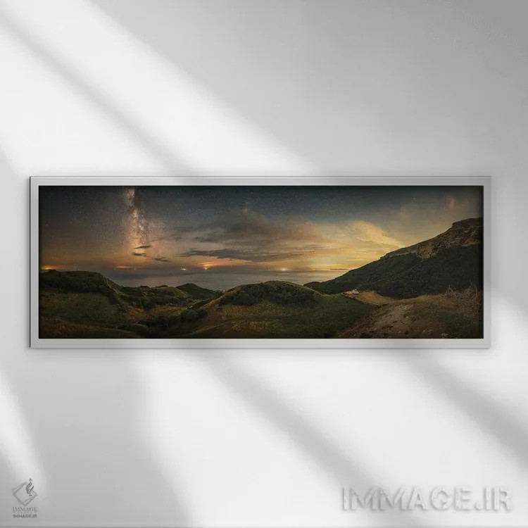 تابلو کمپ زیر ستارگان اثر چاد پاول - نمای قابدار سفید