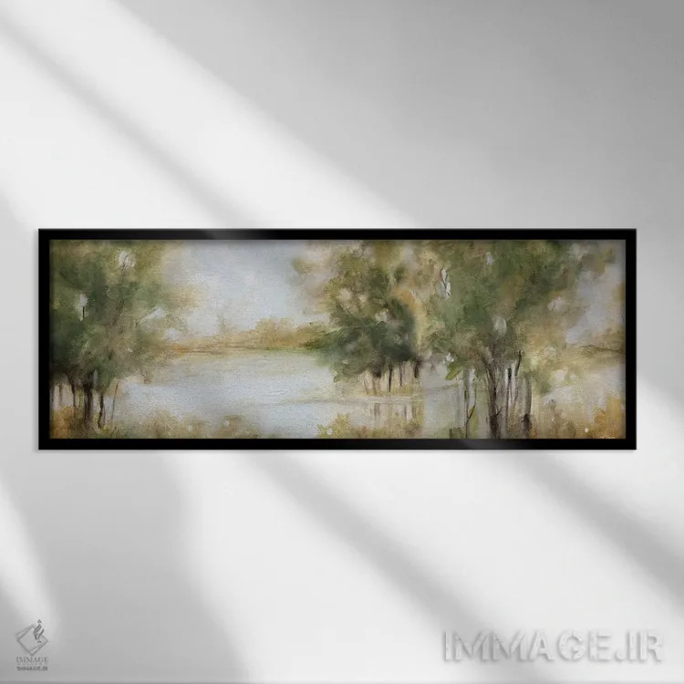 تابلو جنگل کنار آبراه اثر کارول رابینسون - نمای قابدار مشکی