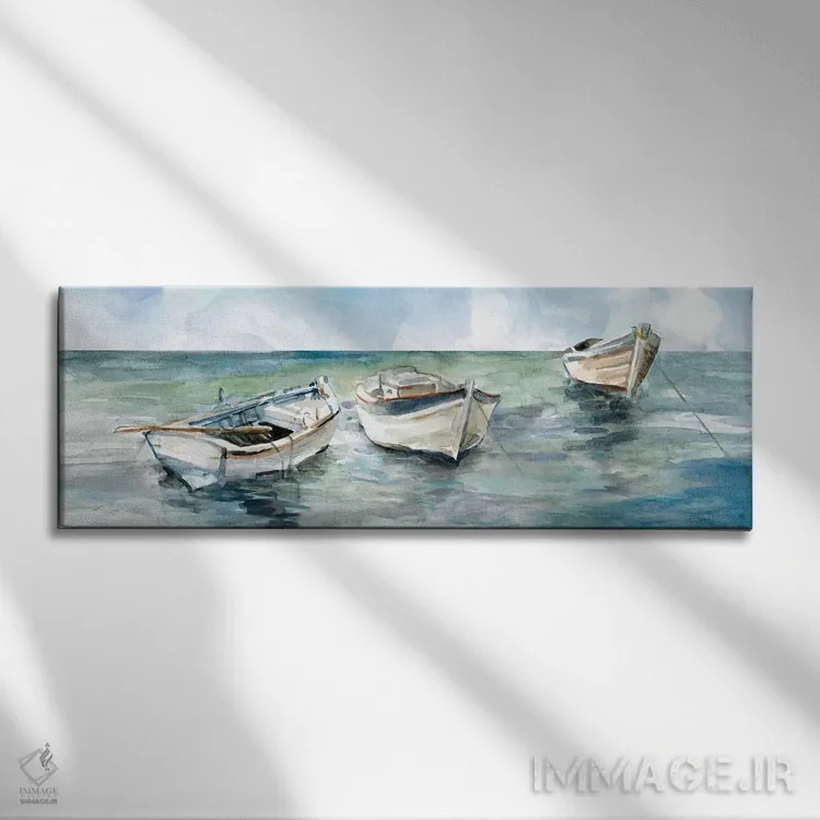 تابلو گیر افتاده در جزر شمارهٔ ۲ اثر کارول رابینسون - نمای روبهرو روی دیوار