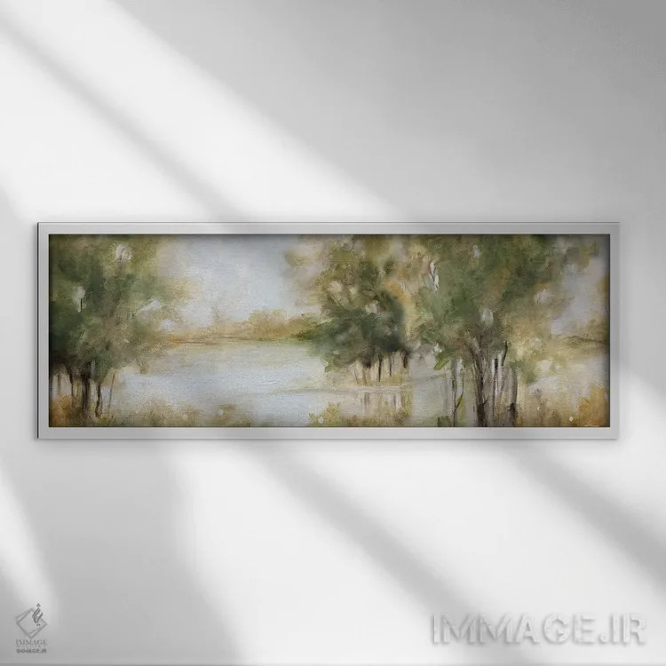 تابلو جنگل کنار آبراه اثر کارول رابینسون - نمای قابدار سفید