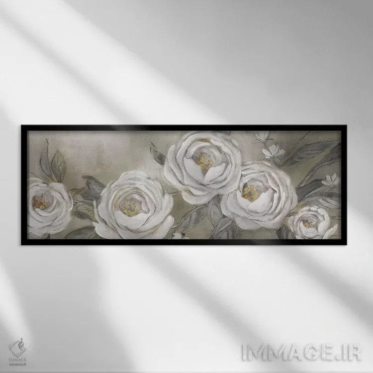 تابلو رزهای کلبهای اثر کارول رابینسون - نمای قابدار مشکی