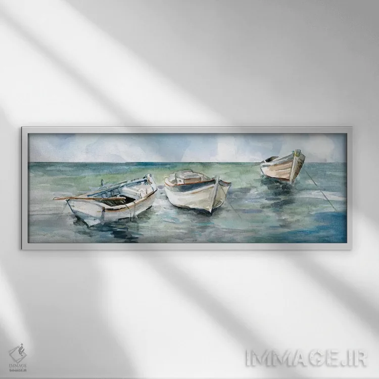 تابلو گیر افتاده در جزر شمارهٔ ۲ اثر کارول رابینسون - نمای قابدار سفید