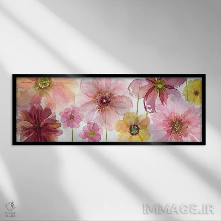 تابلو درخشش صورتی ۱ اثر کارول رابینسون - نمای قابدار مشکی