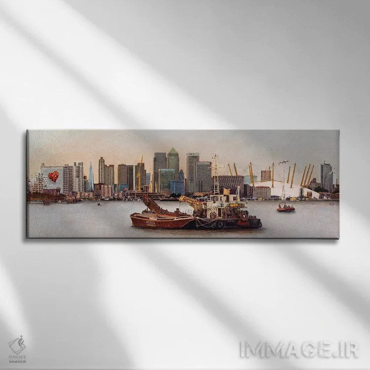 تابلو London,قلب تیمز (شماره دو)، لندن اثر کارلوس آریاگا - نمای روبهرو روی دیوار