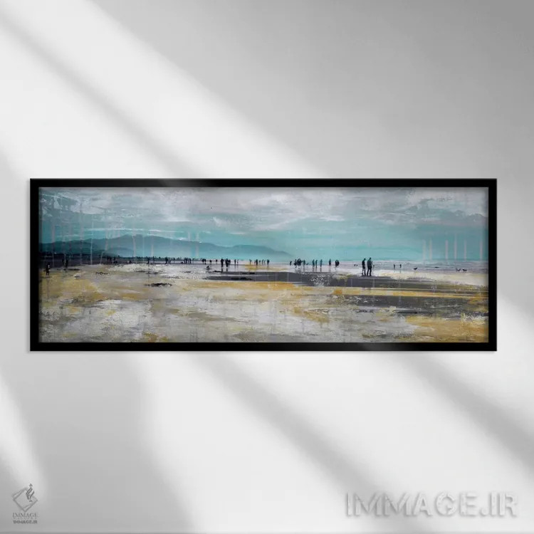 تابلو ساحل (شماره سه) اثر کلارا سامر - نمای قابدار مشکی