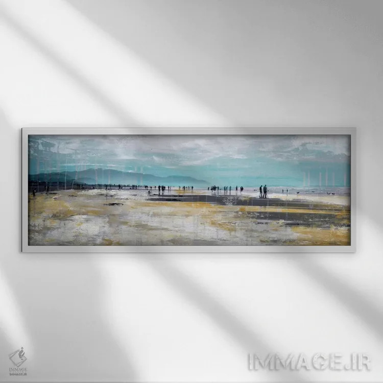 تابلو ساحل (شماره سه) اثر کلارا سامر - نمای قابدار سفید