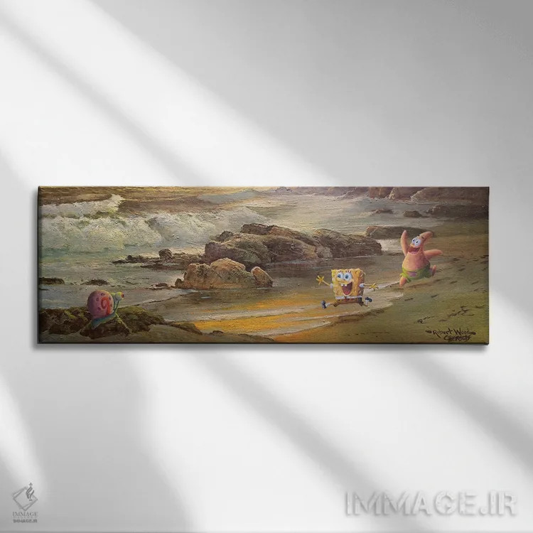 تابلو ماجراهای دریایی دور از انتظار (طنز) اثر کورتنی هیرشه - نمای روبهرو روی دیوار