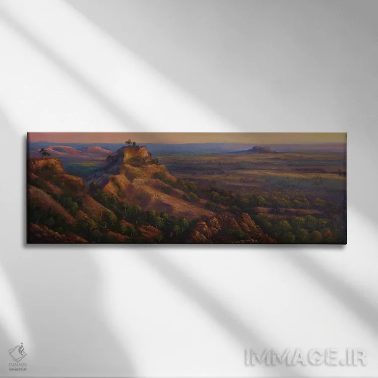 تابلو منظره از کوه اسلوکامب یاراکا کویینزلند اثر کریستوفر ویدال - نمای روبهرو روی دیوار