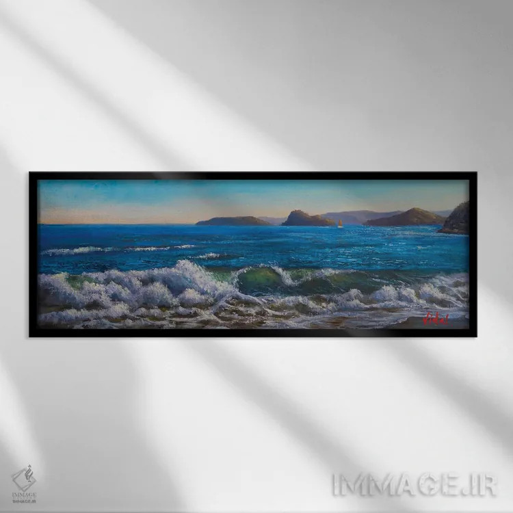 تابلو موج شکن در ساحل اتالانگ نیو ساوت ولز اثر کریستوفر ویدال - نمای قابدار مشکی