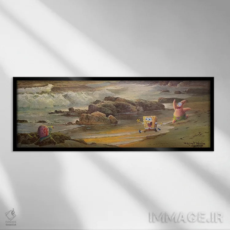تابلو ماجراهای دریایی دور از انتظار (طنز) اثر کورتنی هیرشه - نمای قابدار مشکی