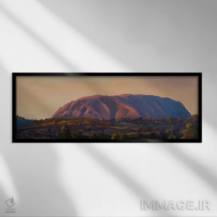 تابلو طلوع خورشید بر اولورو (آیرز راک) نورتِرن تریتوری اثر کریستوفر ویدال - نمای قابدار مشکی