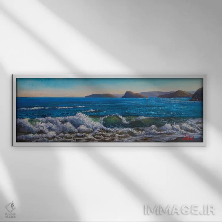 تابلو موج شکن در ساحل اتالانگ نیو ساوت ولز اثر کریستوفر ویدال - نمای قابدار سفید