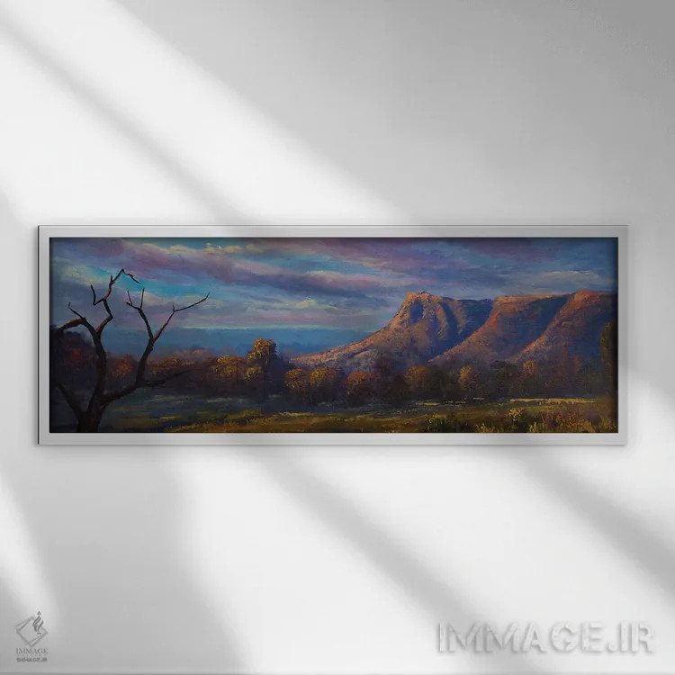 تابلو آخرین نور بر کانیون کینگز نورتِرن تریتوری اثر کریستوفر ویدال - نمای قابدار سفید