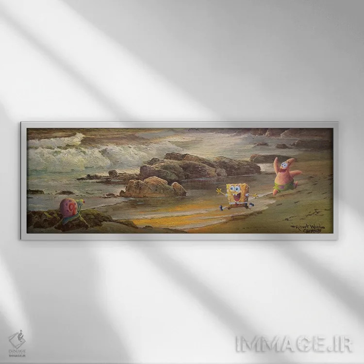 تابلو ماجراهای دریایی دور از انتظار (طنز) اثر کورتنی هیرشه - نمای قابدار سفید