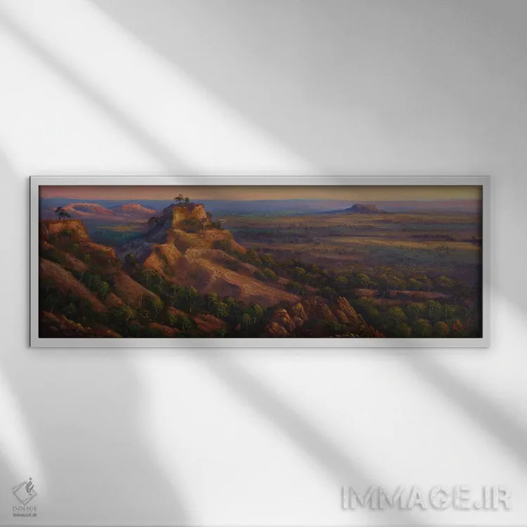 تابلو منظره از کوه اسلوکامب یاراکا کویینزلند اثر کریستوفر ویدال - نمای قابدار سفید