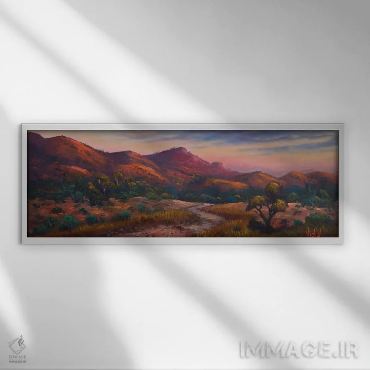 تابلو نورهای گرم در رشتهکوه فلندرز استرالیا اثر کریستوفر ویدال - نمای قابدار سفید