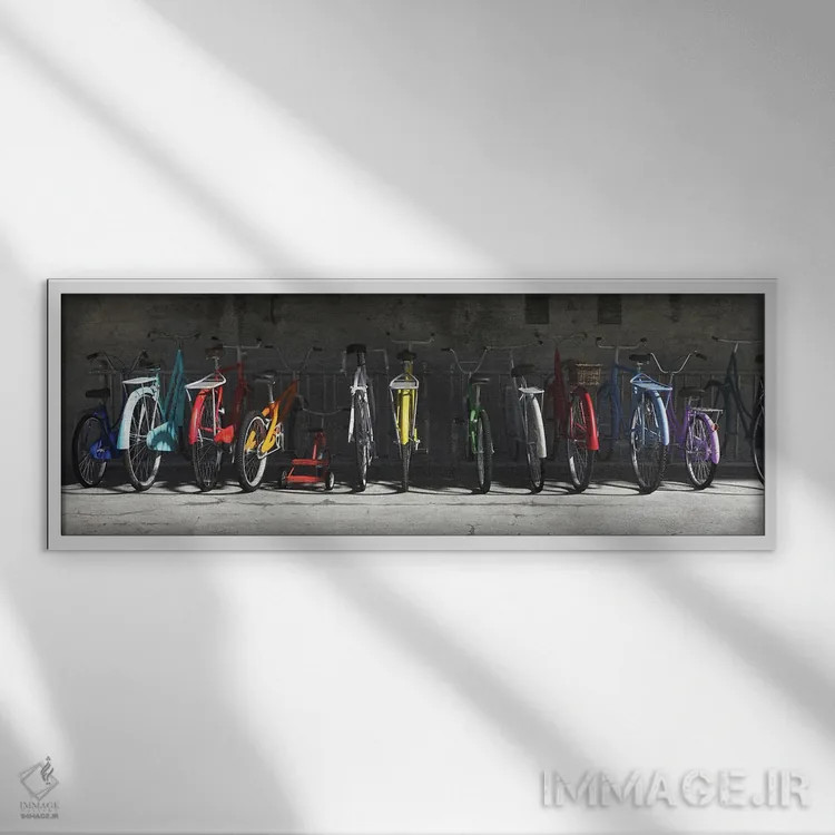 تابلو جایگاه دوچرخه اثر سینتیا دکر - نمای قابدار سفید
