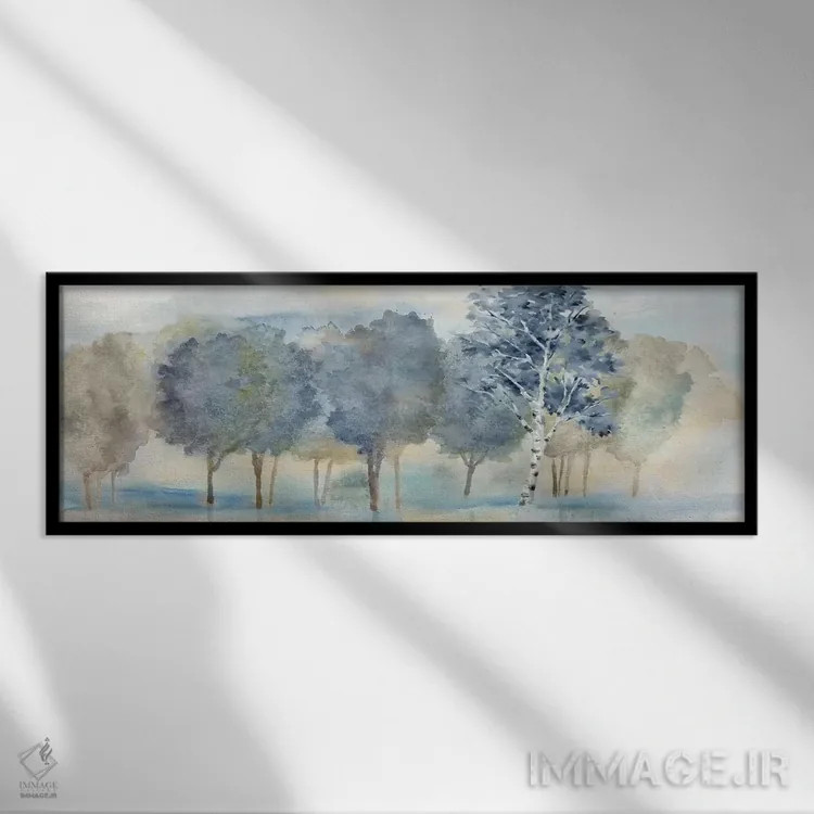 تابلو پنل انعکاس درختان اثر سینتیا کولتر - نمای قابدار مشکی