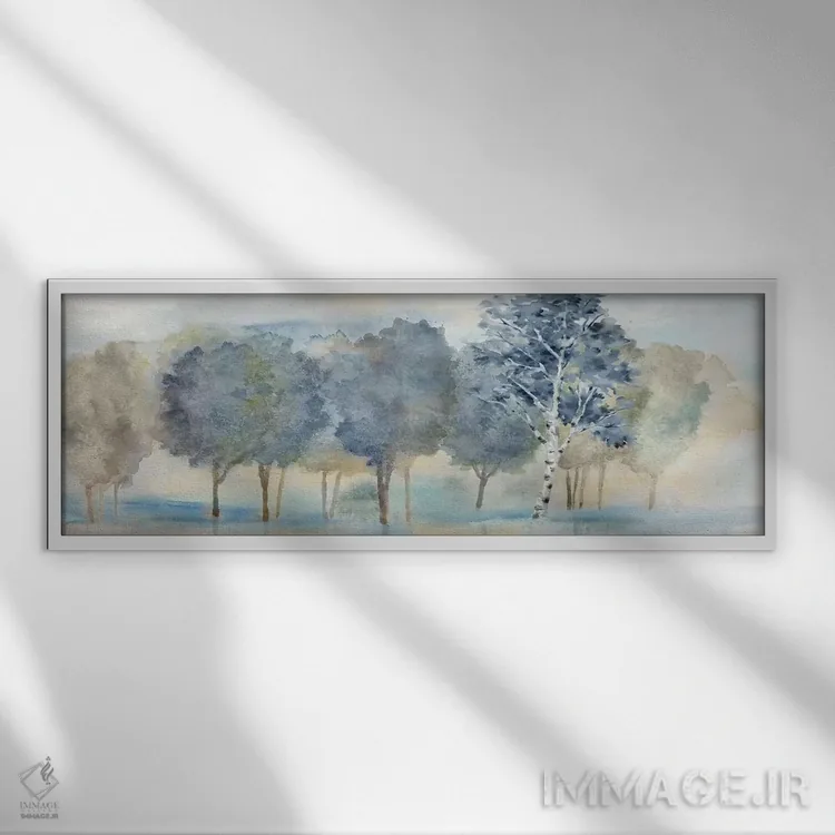 تابلو پنل انعکاس درختان اثر سینتیا کولتر - نمای قابدار سفید