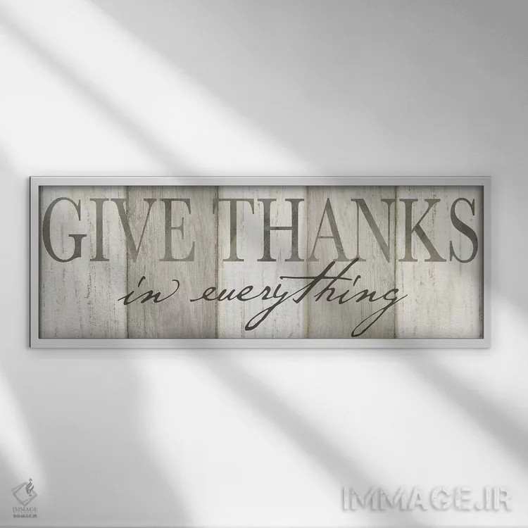 تابلو پنل سپاسگزاری با رنگ خنثی اثر سینتیا کولتر - نمای قابدار سفید