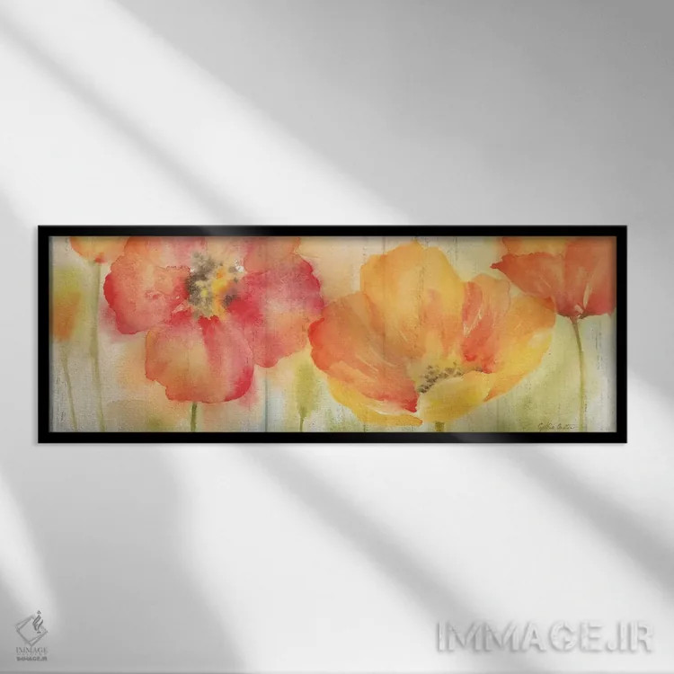 تابلو تخته گلزار شقایق ادویهای اثر سینتیا کولتر - نمای قابدار مشکی