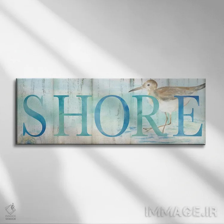 تابلو تابلوی ساندپایپر ساحلی اثر سینتیا کولتر - نمای روبهرو روی دیوار