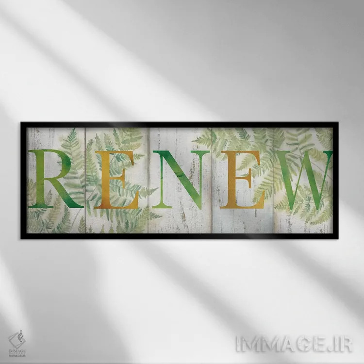 تابلو تابلوی گیاهی روستایی بازسازی شده اثر سینتیا کولتر - نمای قابدار مشکی